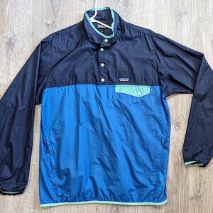 Men's Houdini® Stash 1/2-snap Pullover Wind Breaker Blue/Turquoise Men's Large
